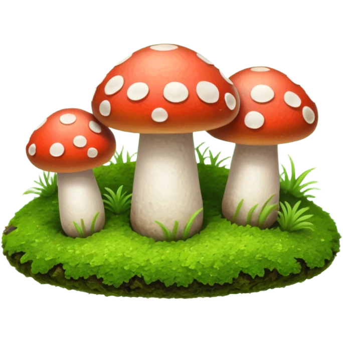 tiny mushrooms on moss emoji