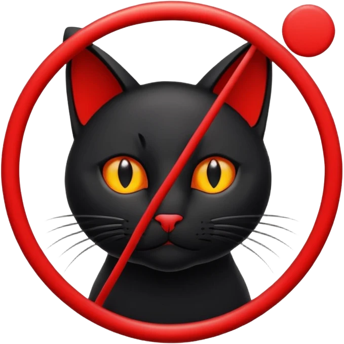 white sign with 🚫🐱 emoji