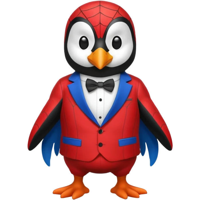 Penguin spiderman without a cape emoji