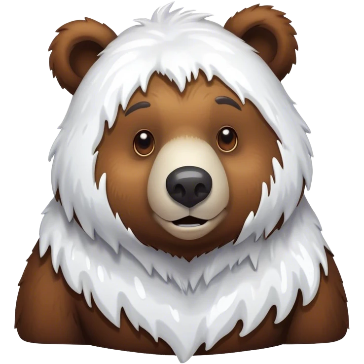 Brown bear covered in white paint emoji