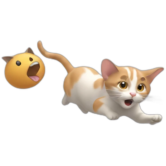 cat chasing a mouse emoji