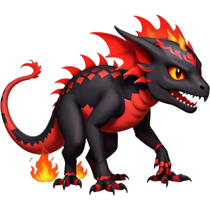 Salandit-Noibat-Litten-Hybrid with a white skull-face (Full body) emoji