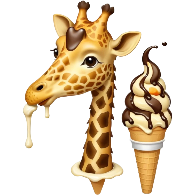 Giraffe with Ice Creams
Giraffe licking tall cone

 emoji