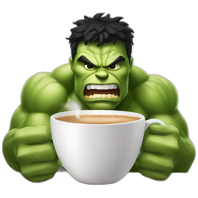 Hulk drinking cappuccino  emoji
