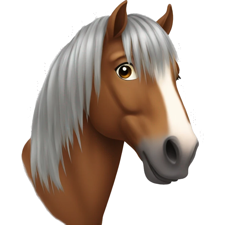 Horse with hair emoji