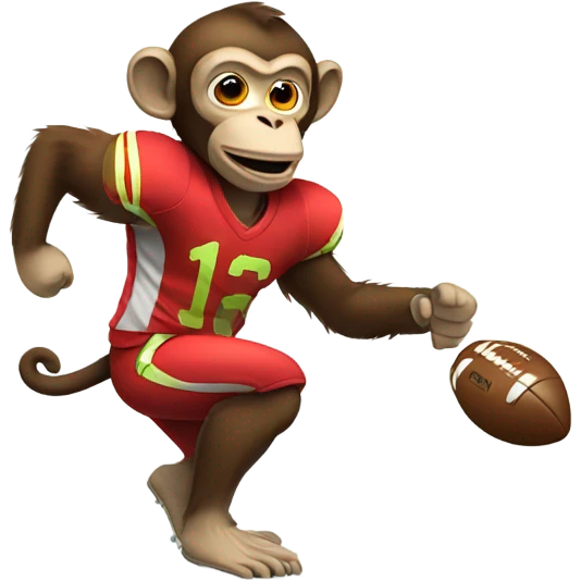 Monkey playing football emoji