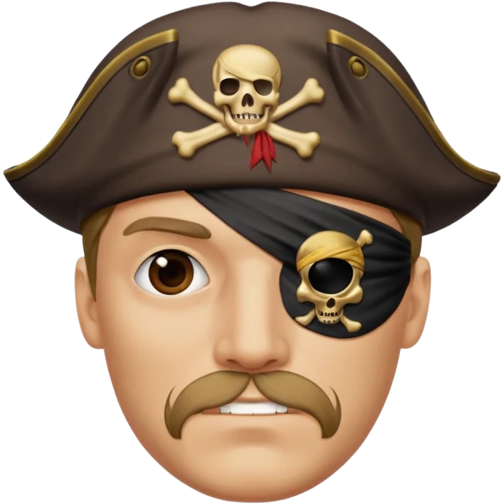 man with one eye covered like a pirate emoji