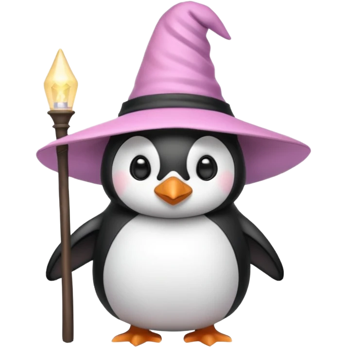 Penguin With Light Pink Witch Hat  emoji