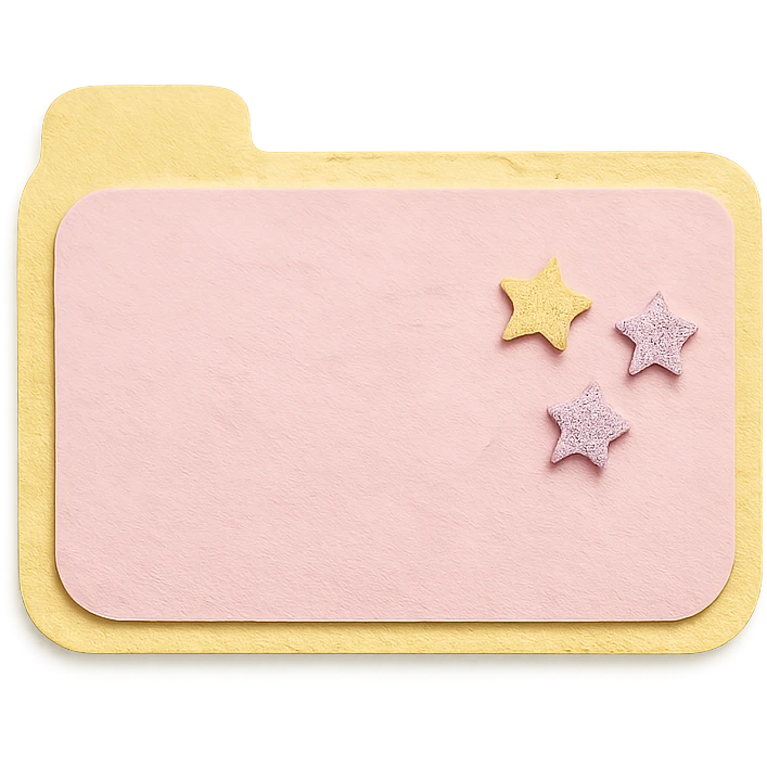 soft pastel cute tab divider with tiny stars with a yellow border emoji