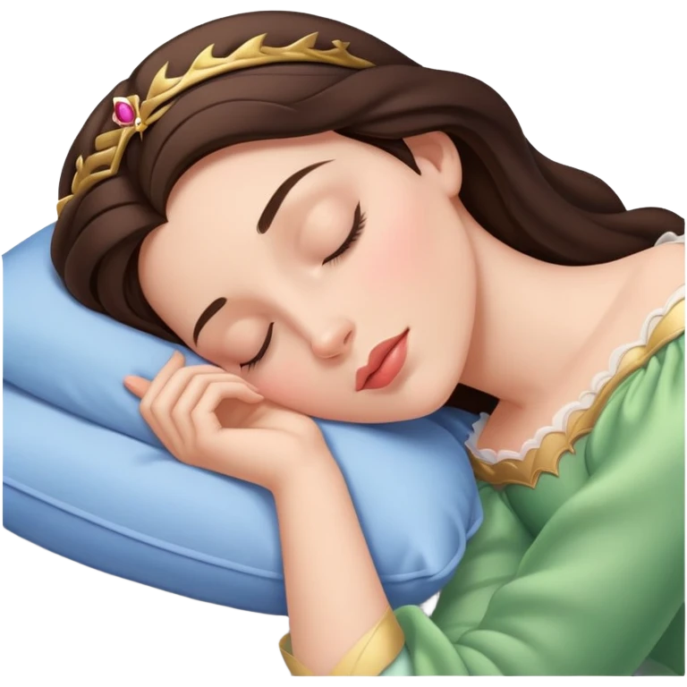 Brunette sleeping beauty emoji