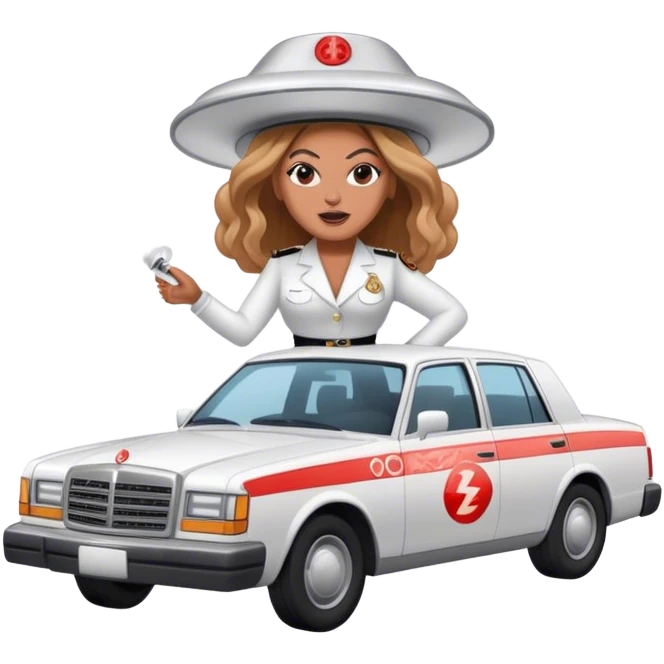 Beyoncé riding a smoke alarm as a car emoji