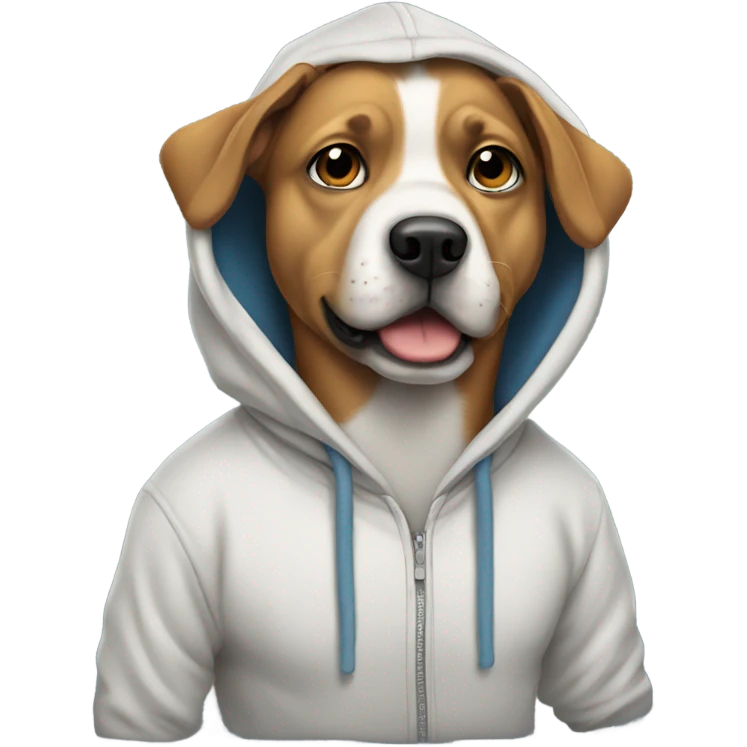 Dog wearing a hoodie emoji