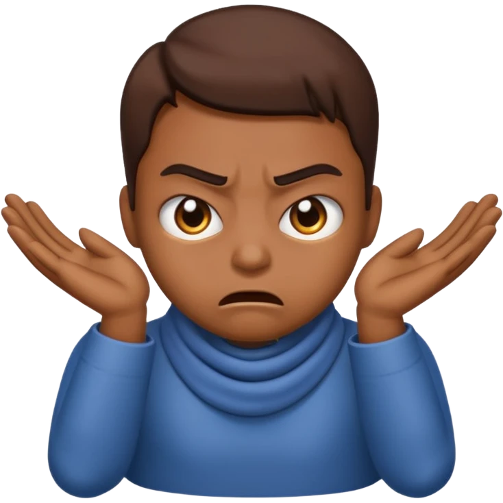 An emoji with their fingers wrapped around their neck and squeezing they looked mad emoji