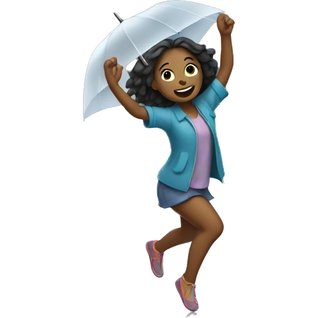 Girl dancing in the rain  emoji