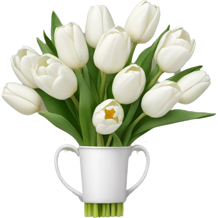 White tulips bouquet  emoji