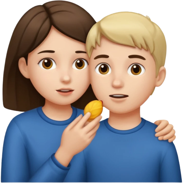 Girl giving boy head emoji