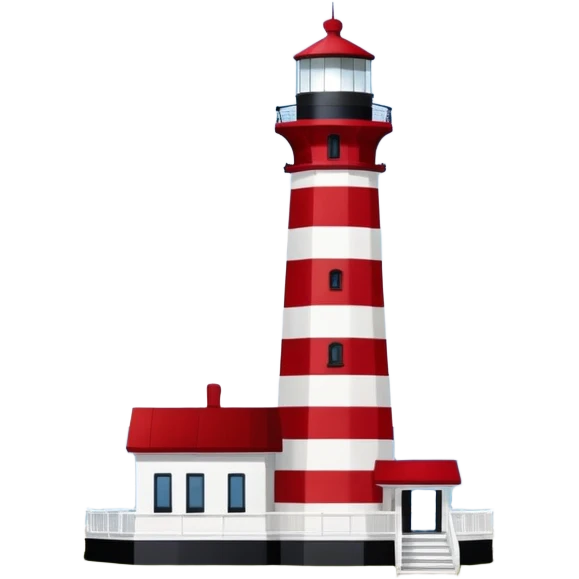 Seapines lighthouse Hilton head island. Octagonal with red and white broad horizontal stripes emoji