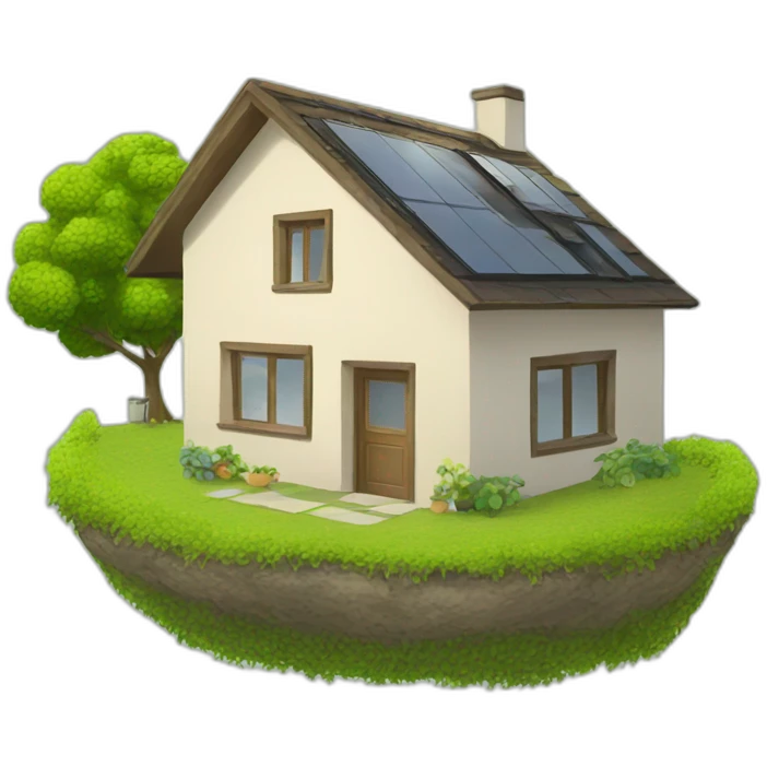 flat ecological house emoji