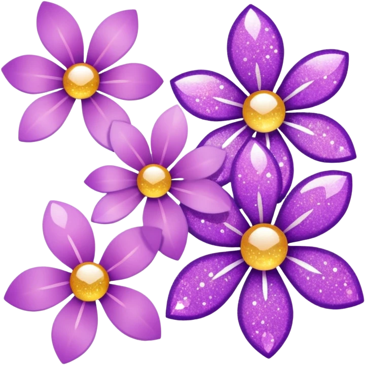 glitter purple and sakura emoji