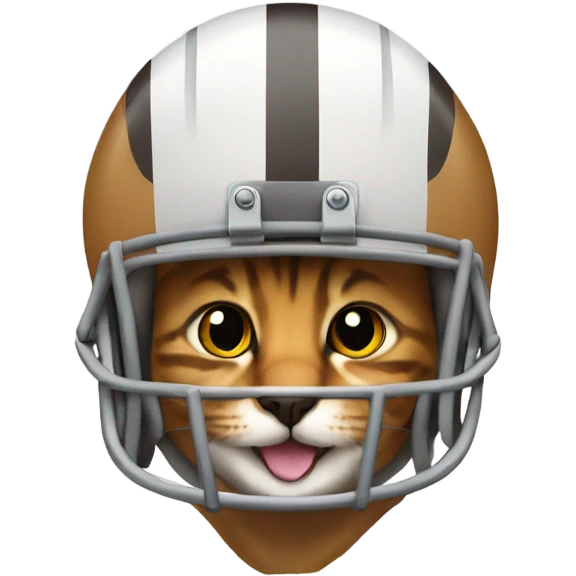 Tabby cat wearing football helmet emoji