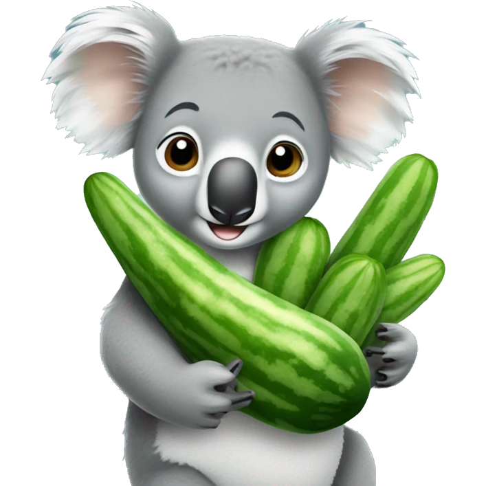 Koala wearing cucumbers emoji