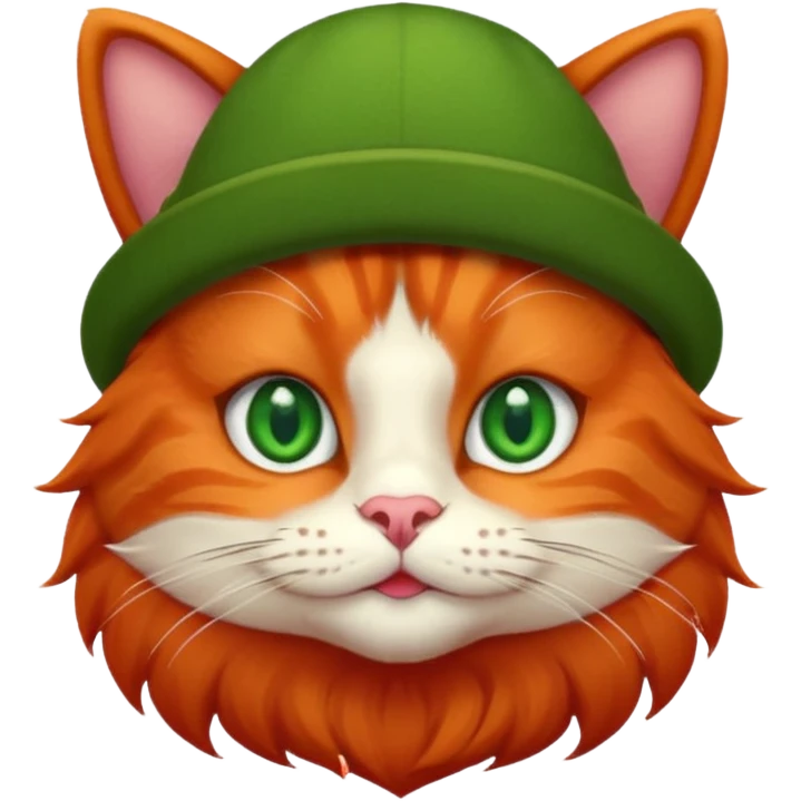 Red cat with hat emoji