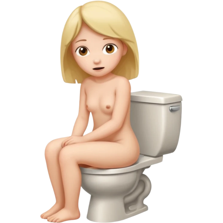 Girl naked pooping on the toilet emoji