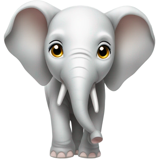 White baby elephant face with exaggerated trunk emoji