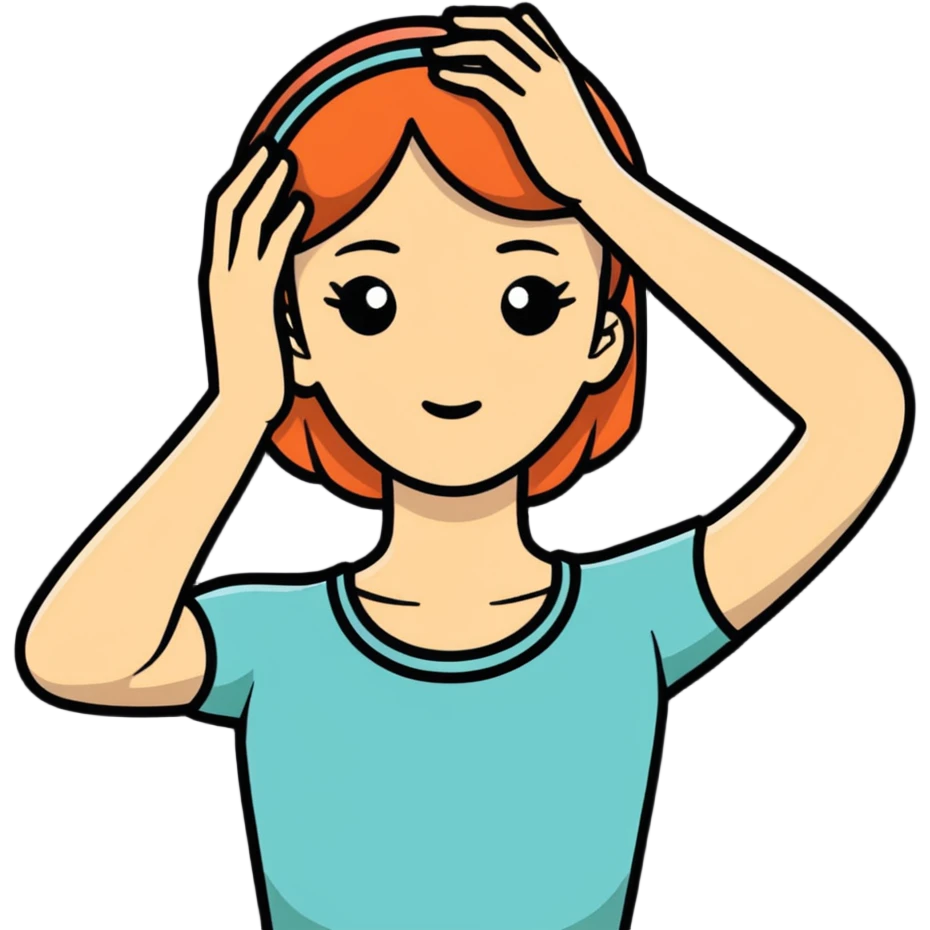 scared woman with her hands on her head emoji