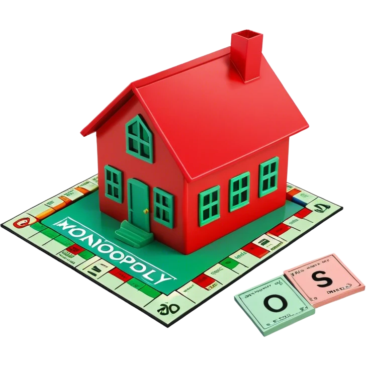 Monopoly Green and red houses emoji
