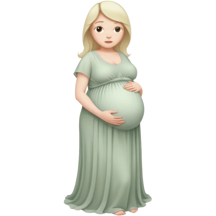 heavily pregnant woman with extremely large overdue belly emoji