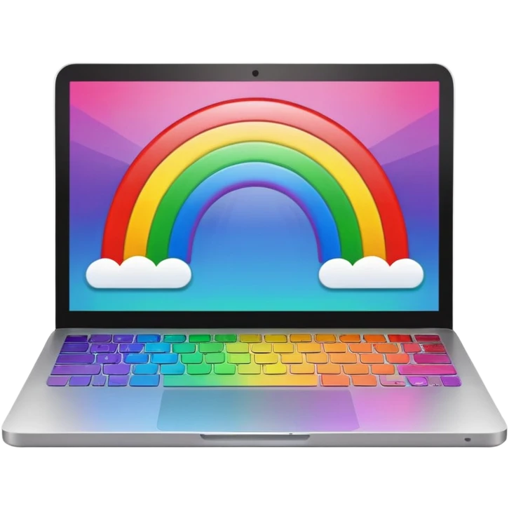 simple laptop emoji with colorful display hinting at creative projects emoji