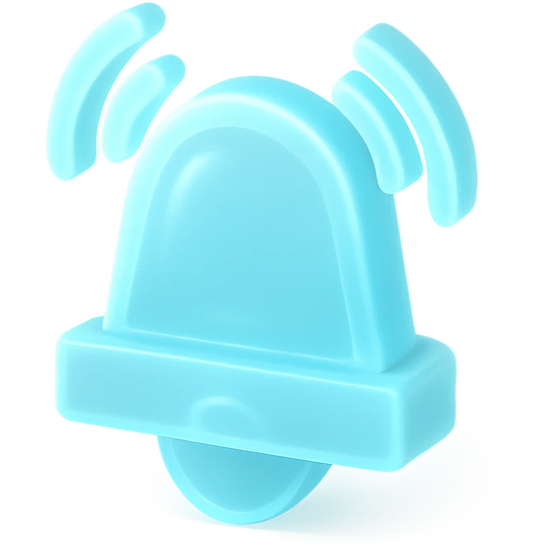 Alarm installation in light neon blue emoji