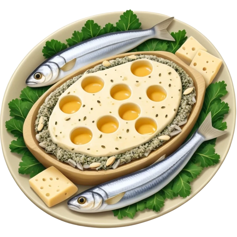 A glowing white bone surrounded by calcium-rich foods: sardines, yogurt, aged cheese, sesame seeds, almonds and kale emoji