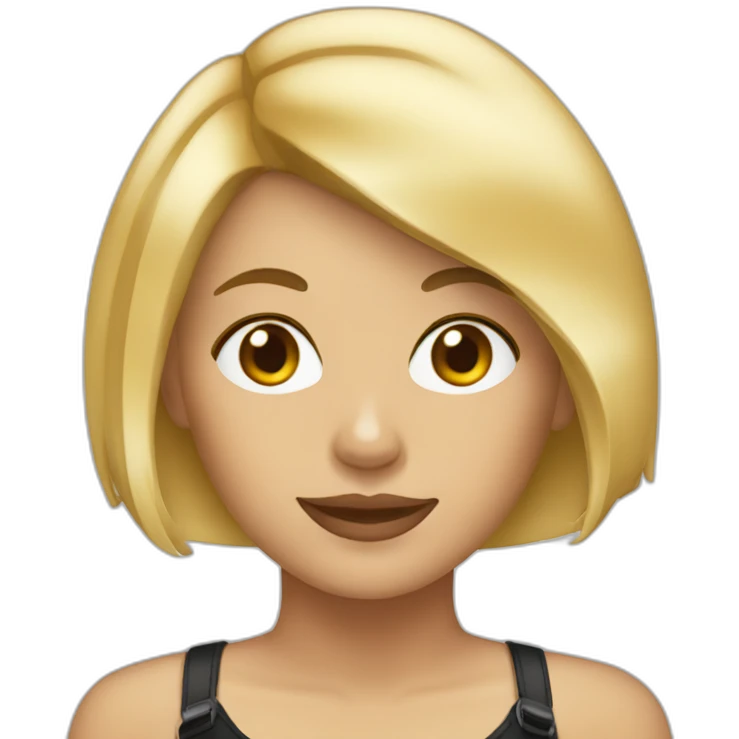Blond lady with bob haircut with Pitbull dog emoji