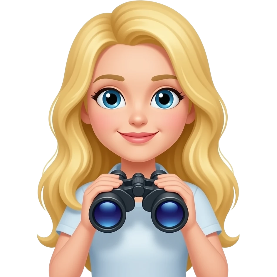 blonde gal binoculars emoji