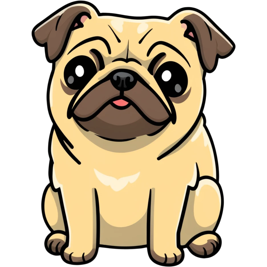 Pug sad emoji