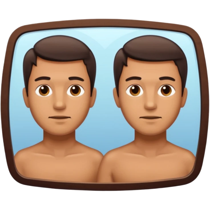 the man with the opposite view in the mirror emoji