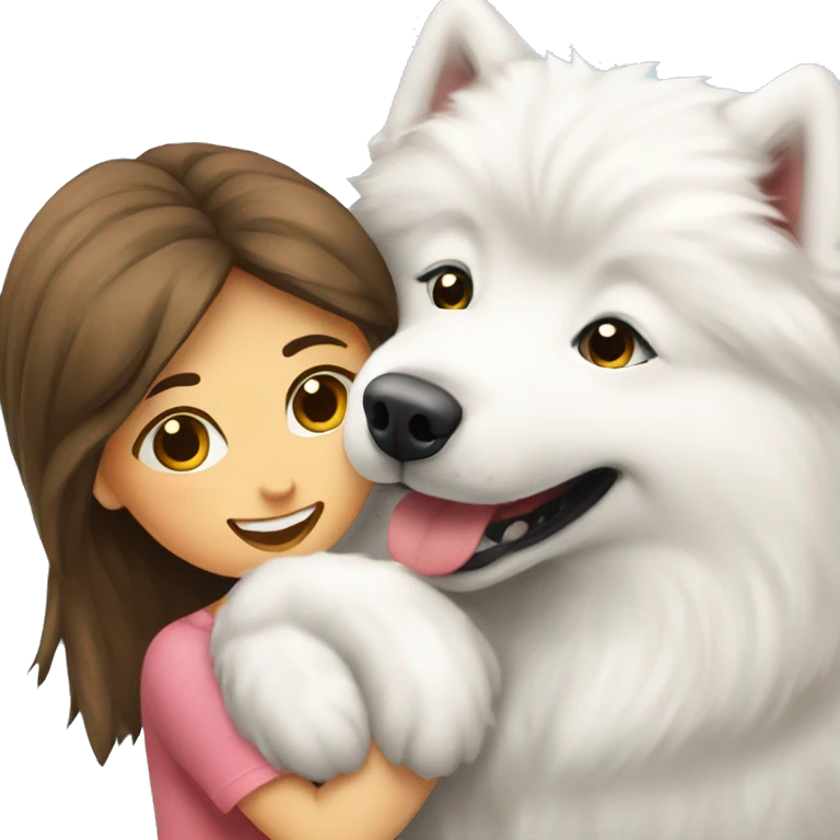 Samoyed in love with girl Samoyed  emoji