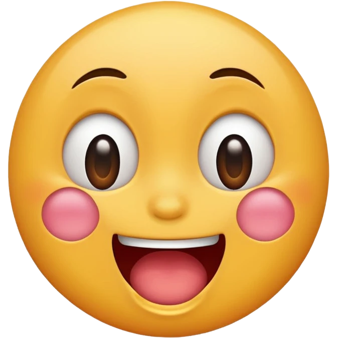 Happy laughing shocked face with no blush emoji