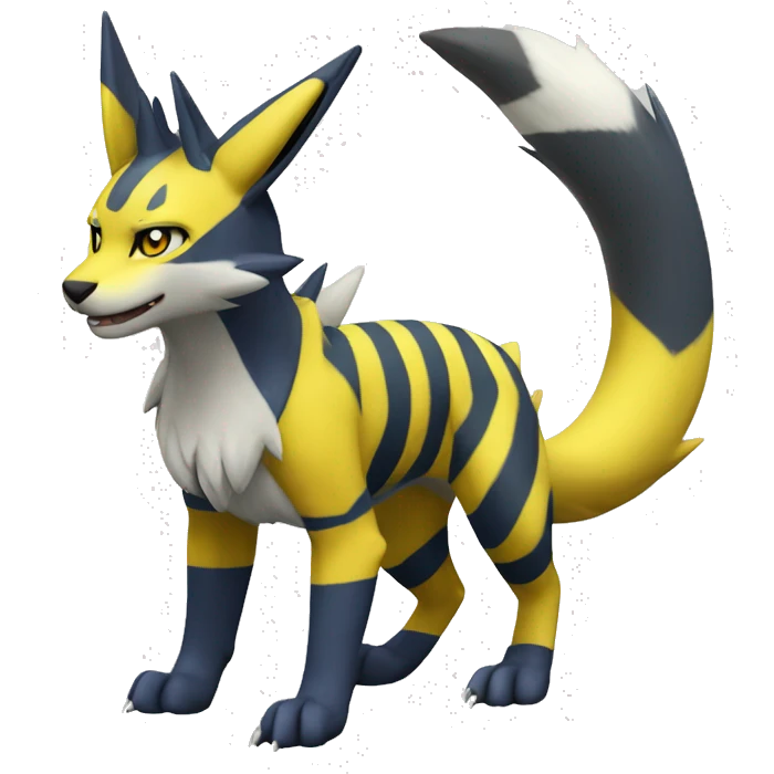 Zeraora-Renamon full body with stripes emoji