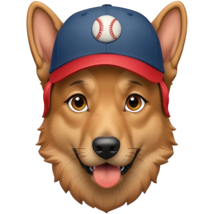 German shephard head with cap wore backwards  emoji