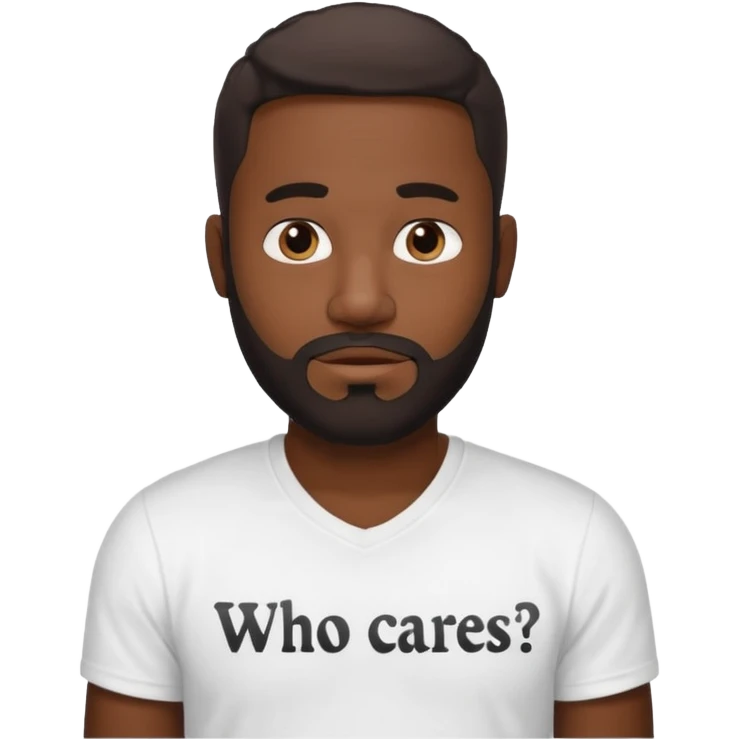 BLACK MAN WITH LOW CUT BEARD SAYING WHO CARES?! emoji