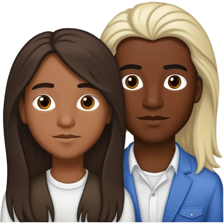 Gay interracial couple, 1 Latino with dacial the other white with long hair. emoji