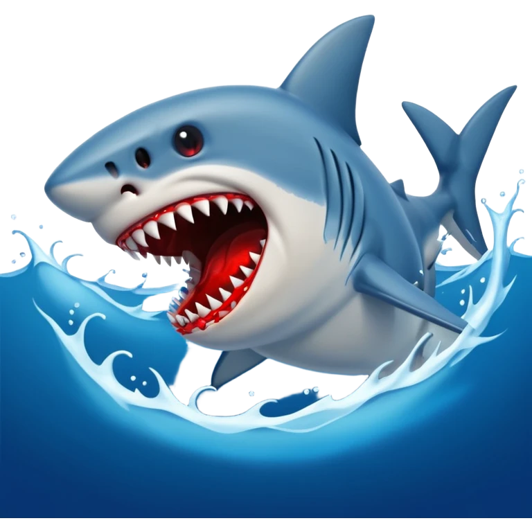 Shark attack blue emoji