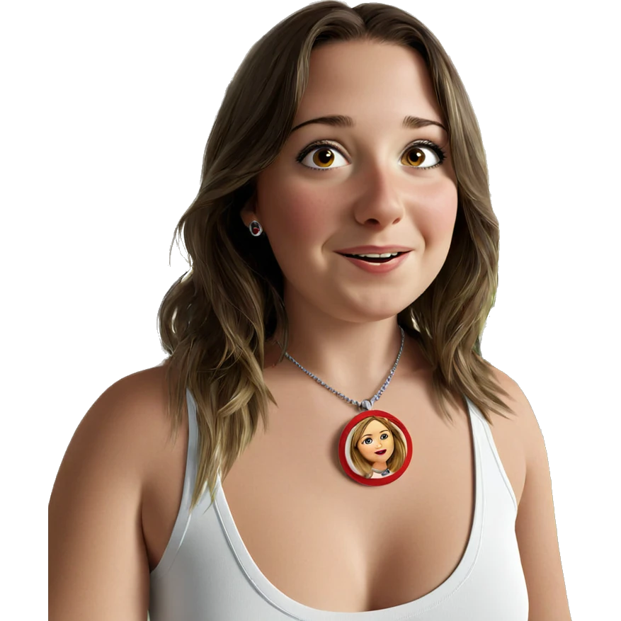 realistic girl with necklace emoji