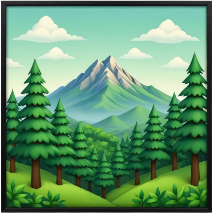 Forest with mountain view emoji