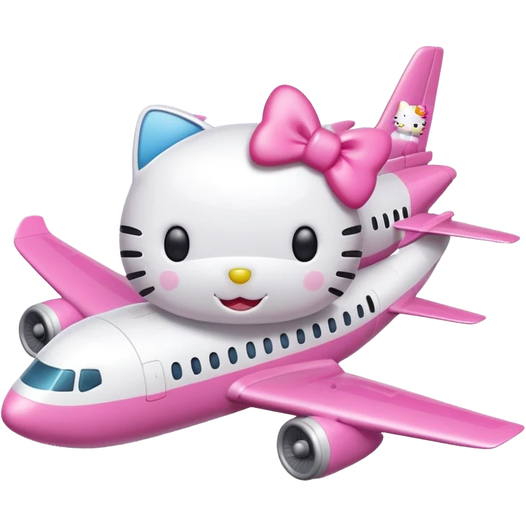 white hello kitty airplane  emoji
