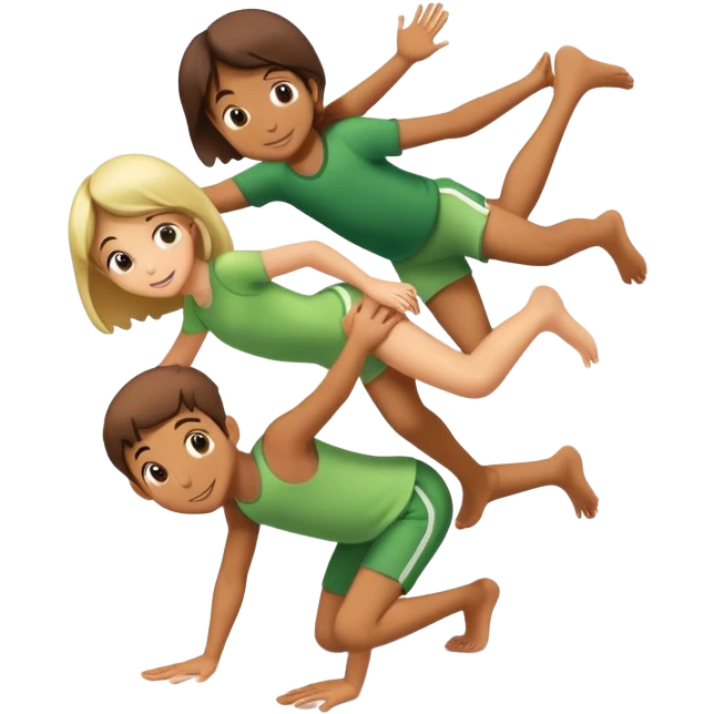 Boy playing leap frog with girl emoji