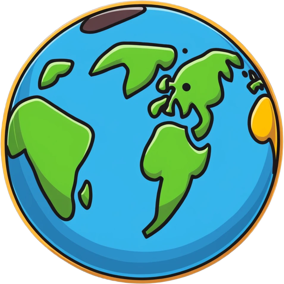 earth planet with continents and oceans emoji